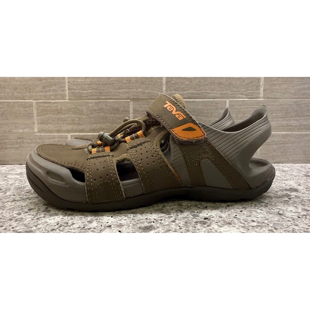 Teva Kid's Closed Toe Hiking Water Summer Sandals Brown/Olive Green Size 2